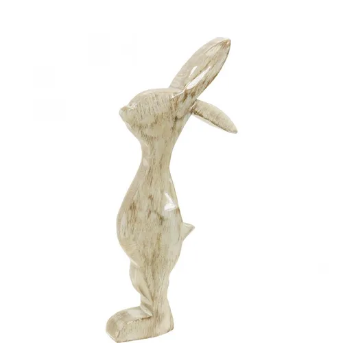 Holzhase 25cm - Osterdekoration Frühling, Natur Dekofigur, Stehender Dekohase,