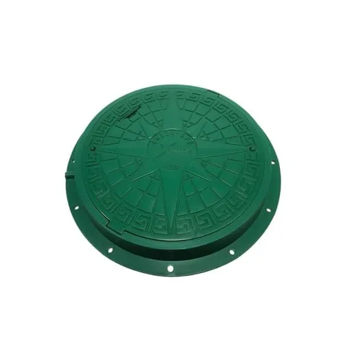 Schachtdeckel aus Kunststoff mit Rahmen und Verriegelung Ø 800 mm A15 - Kanaldeckel Garten Kontrollschacht, Farbe:grün