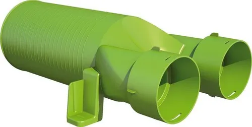 Wolf Anschlussteil DN125 - 180° Ventilanschluss - Eisenwaren mit sicherer, werkzeugloser Verbindung für Rundkanäle DN 75 und DN 125, ideal für Installation in Wand oder Decke, geprüftes, lebensmittelechtes Material.