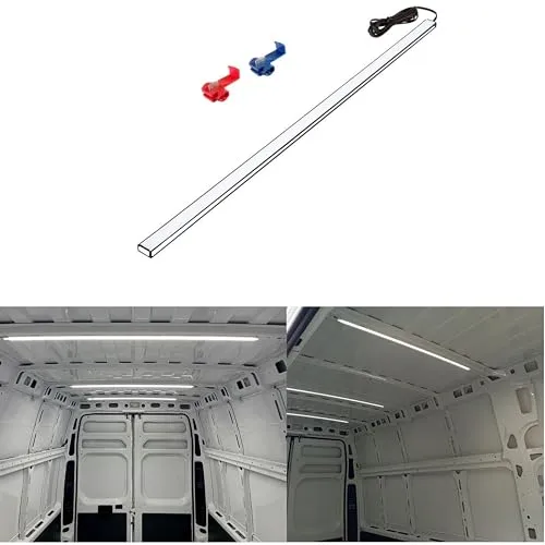 QLS LED Einbauleuchte 100 cm - Einbauleuchte für Laderaum, mit fest integriertem Kaltweiß-LED, ideal für helle Innenbeleuchtung im Kofferraum, einfache Installation und 12 V Stromversorgung.
