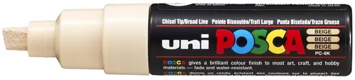 Uni Posca Marker PC-8K - Breiter Lackglasstift mit 8,00 mm Meißelspitze, ideal für kreative Bastelarbeiten und verschiedene Oberflächen