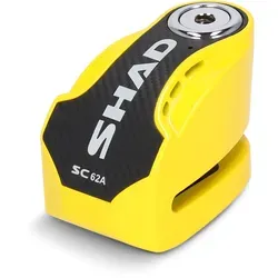 Shad Gelbes Scheibenschloss mit Alarm für Motorräder und Motorroller - Sicheres Scheibenschloss mit 10-mm-Stift, ausgestattet mit Alarmfunktion. Ideal für den täglichen Einsatz und schützt Ihr Fahrzeug zuverlässig vor Diebstahl.