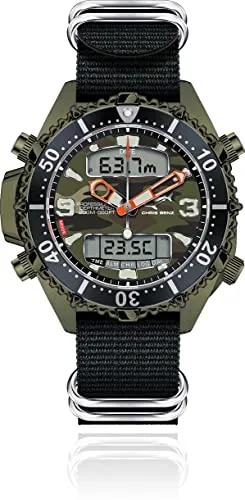 Chris Benz CB-D200X-C-NBS Herrenarmbanduhr Depthmeter - Hochwertige Herrenarmbanduhr mit präzisem Quarzuhrwerk, ideal für Taucher. Wasserdicht bis 20 bar, mit praktischem Tauchmodus und robustem Edelstahlgehäuse. Perfekt für Abenteuer und Alltag.