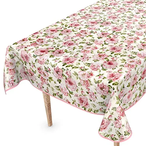 Tischdecke abwaschbar Wachstuch 140 x 140cm - Blumenmuster - Pflegeleichte abwaschbare Tischdecke mit robustem PVC-Material, ideal für Küche, Garten oder Partys. Wasser- und schmutzabweisend, leicht zu reinigen und in verschiedenen Größen erhältlich.