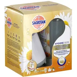 Reckitt Benckiser SAGROTAN No-Touch Starter-Set Kamille Duft - Seifenspender mit automatischem Seifenspender und Nachfüller, bietet hygienische Handreinigung ohne Berührung und sorgt für ein frisches Kamille-Duft-Erlebnis.