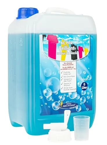 AQUA CLEAN PUR Brilliant Colour & Black Flüssigwaschmittel 6l für bunt, schwarz und weiße Wäsche