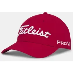 Titleist Tour Performance Schildmütze - Unisex (2025) - TH25ATPN2-61 (Rot/Weiß) - Die neue Tour Performance Mesh Cap vereint atmungsaktive Materialien und einen sportlichen Look. Ideal für Golfer, die Wert auf Stil und Komfort legen. Verstellbarer Stretch-Verschluss für perfekten Sitz.