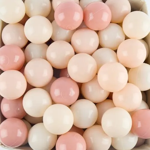 Bieco Bällebad Bälle Dreamy Flowers | 100 bunte Kunststoffbälle - 100 farbenfrohe und hochwertige Bälle in Pastelltönen für drinnen und draußen. Ideal für Bällebad oder Spielzelte, leicht zu reinigen und praktisch verpackt im Netz. Perfekte Geschenkidee für jeden Anlass!