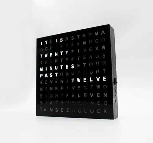 Mad Monkey Wortuhr - Stilvolle Wanduhr für modernes Wohnen - Wanduhren: Diese vielseitige Wortuhr kombiniert elegantes Design mit Funktionalität und ist perfekt als Tisch- oder Wanduhr für jedes moderne Zuhause.