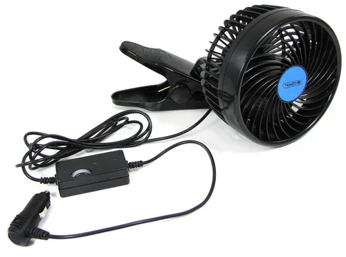 RAMROXX 12V Tischventilator für Auto mit Klemmfuß - Leistungsstarker 12V Ventilator für PKW, stufenlos verstellbar und extra leise unter 45dB. Ideal für eine erfrischende Fahrt, einfach am Armaturenbrett montierbar.