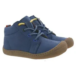 KOEL BEN M LEATHER Barfußschuh Jeans blau 23 EU - Babyschuhe aus weichem Nubukleder, ideal für gesunde Fußentwicklung, mit schnürbarem Design und runder Schuhspitze für optimalen Tragekomfort.