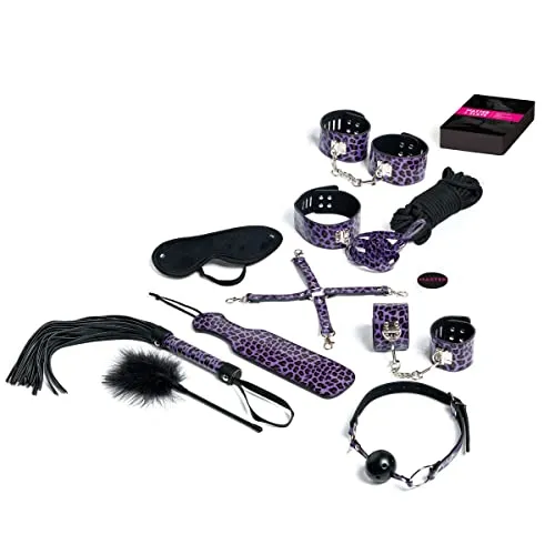 Tease & Please Master & Slave Bondage Game - Spiele für Erwachsene mit 13 Sex Toys und Zubehör - Geschenke für Frauen und Männer - Partner Geschenke für einen aufregenden Spielabend - Lila