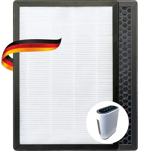 HEPA H13 & Aktivkohlefilter für Luftreiniger - Effizienter 4-lagiger Filter für SCHWAIGER Luftreiniger 658019 zur Luftreinigung von Pollen, Staub und Gerüchen. Hohe Filterleistung mit einer Lebensdauer von bis zu 6 Monaten.