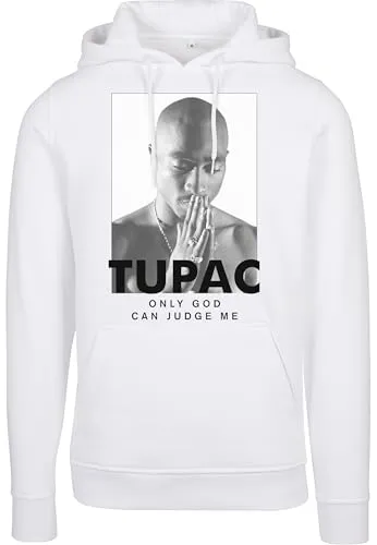 Mister Tee Herren 2Pac Prayer Hoody S White - Kapuzenpullover für Herren, stylischer 2Pac-Print, aus weichen Materialien für ultimativen Komfort und ideale Passform, perfekt für lässige Outfits und Freizeit.