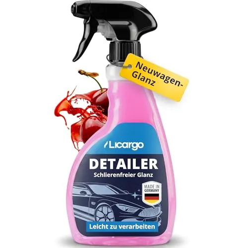 LICARGO Detailer Auto (500ml) – Quick Detailer für strahlenden Glanz & Abperleffekt - Erlebe professionellen Glanz für Dein Fahrzeug mit dem LICARGO Detailer. Die schnelle Anwendung sorgt für einen starken Abperleffekt und schützt die Lackoberfläche vor Schmutz. Ideal für alle Lackarten und Oberflächen.