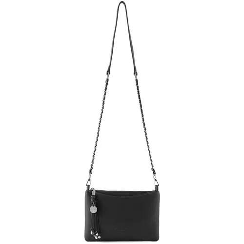 Seidenfelt Sandve Umhängetasche 24 cm schwarz - Elegante Umhängetasche in klassischem Schwarz, vielseitig einsetzbar mit abnehmbarem Riemen. Robuster Reißverschluss und praktische Fächer sorgen für Sicherheit und Ordnung. Hochwertige Verarbeitung für jeden Anlass.