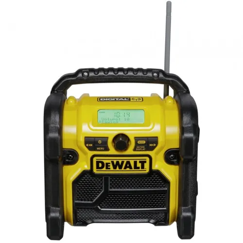 DEWALT Baustellen-Radio DCR020-QWEAN - Robustes Baustellen-Radio mit Stereo-Lautsprechern, ideal für den Einsatz auf der Baustelle und mit Bluetooth-Funktion für kabelloses Streaming.