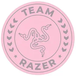 RAZER Bodenschutzmatte Team Razer - Runde Bodenteppich in Rosa-Schwarz, mit Anti-Rutsch-Beschichtung für sicheren Halt und stylische Optik