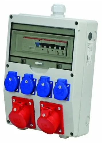 PROTEC Wandverteiler PWVAP2x16Fi 2x16A mit Fi - Robuster Wandverteiler für Elektroinstallationen, ideal für sichere Stromverteilung mit FI-Schutzschalter und schlagfesten Steckdosen.