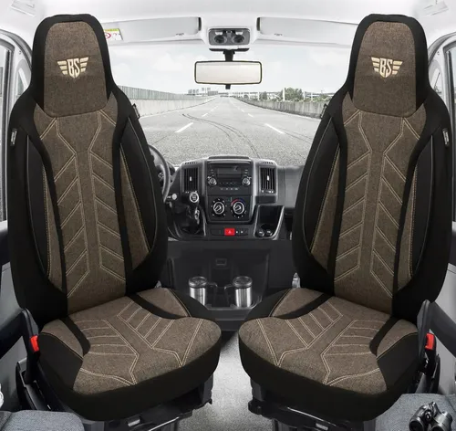 BREMER SITZBEZÜGE für Volvo XC70 2 (2007-2016) - Hochwertige Schonbezüge in Schwarz/Braun für Volvo XC70 2, einfache Montage mit Klettsystem, atmungsaktiv und pflegeleicht – idealer Schutz und Komfort für Ihre Sitze.