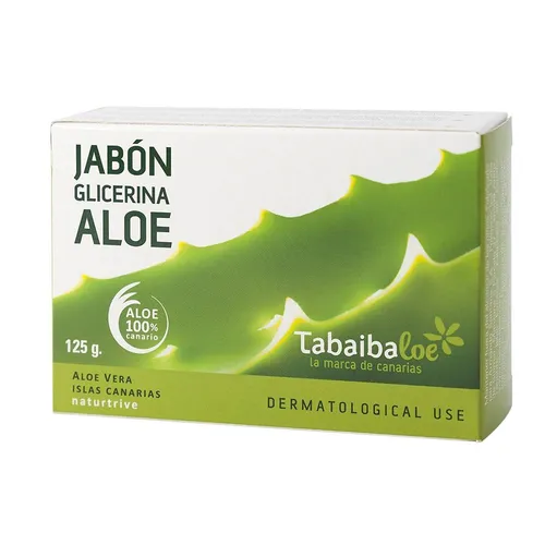 125g Glycerin- und Aloe Vera-Seife - Tabaibaloe - Stückseife mit 100% natürlicher Aloe Vera von den Kanarischen Inseln, ideal für die tägliche Anwendung, auch bei empfindlicher Haut.