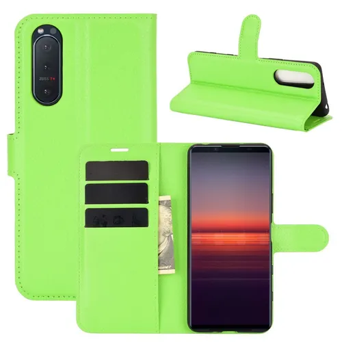 Handyhülle Schutz Case für Sony Xperia 5 II Flip Cover Tasche Etuis Bumper Grün
