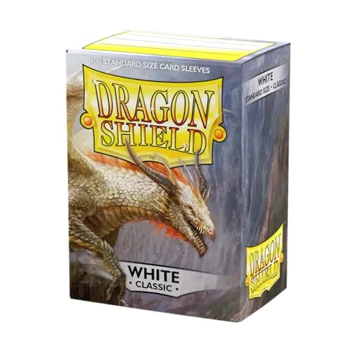 Dragon Shield | Standard Size Card Classic Sleeves | 100 CT - Smooth & Tough Premium TCG Sleeves - Compatible with Pokemon, Flesh & Blood, One Piece & Magic the Gathering | White
