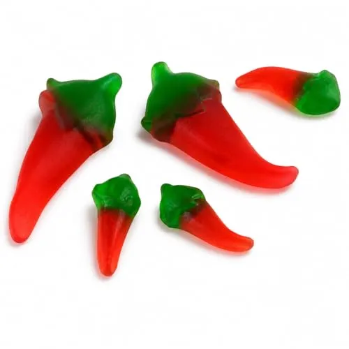 jameitop® 142,57€/KG CHILIS Fruchtgummis Peperoni 5er SET Achtung SCHARF