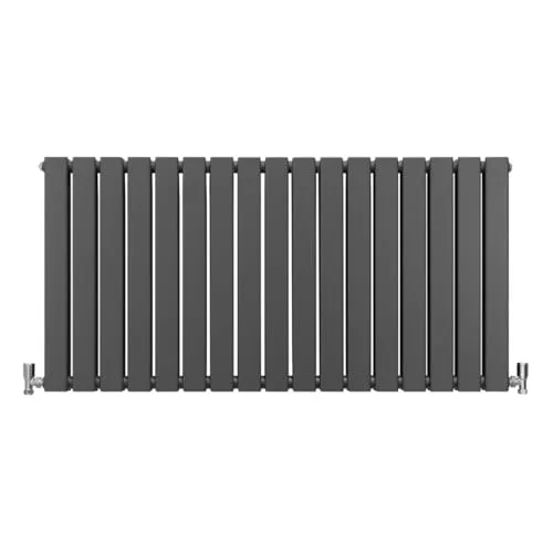 Paneelheizkörper Flachheizkörper Design Heizkörper Heizung 60cm x 119cm Anthrazit Grau Horizontal Heizgerät Doppellagig Wandheizkörper Küche Wohnzimmer Badezimmer Reinigungsbürste und Befestigungsset
