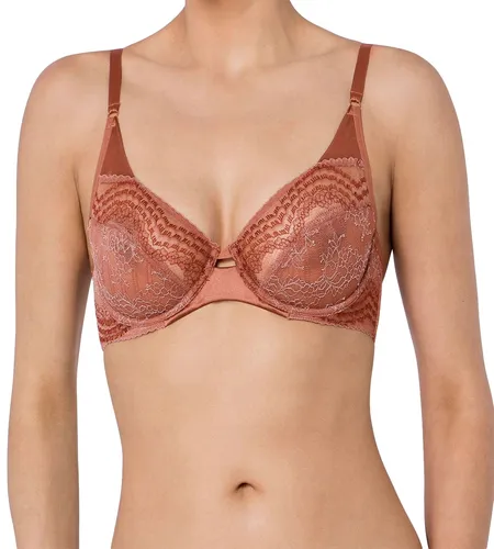 Triumph Essence Luxe W Minimizer BH 75C - Damen BH in Rot (Rust) mit Bügel und Spitzenoptik, ideal für eine schöne Silhouette und optimalen Halt. Perfekt für den Alltag oder besondere Anlässe.