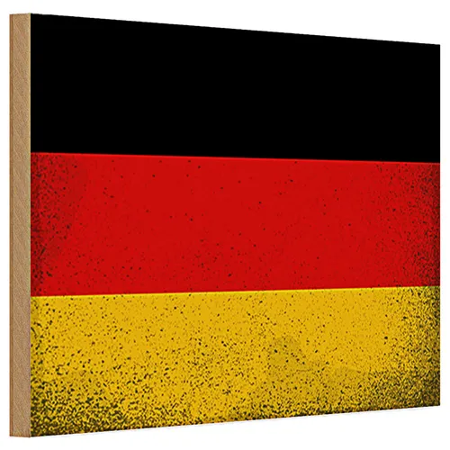 Holzschild Flagge Deutschland 30x20cm Flag Germany Vintage