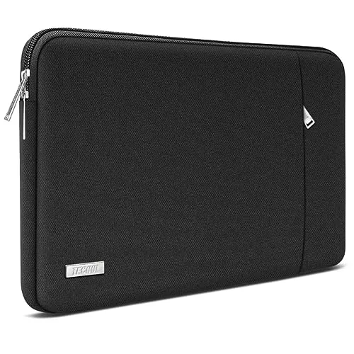 TECOOL Laptoptasche 15,6 Zoll Laptophülle,Spritzwasserfest Notebooktasche 15.6, Stoßfestes Laptop Schutztasche für 15-15,6" HP Dell Lenovo Thinkpad Ideapad Acer ASUS Chromebook Samsung,Schwarz