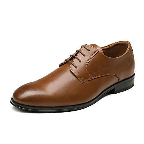 Bruno Marc Herren Anzugschuhe - Braune Schnürhalbschuhe für Business & Hochzeit - Elegante Businessschuhe mit TPR-Laufsohle für lange Haltbarkeit und ganztägigen Komfort dank weicher Innensohle. Ideal für formelle Anlässe und den modernen Gentleman.