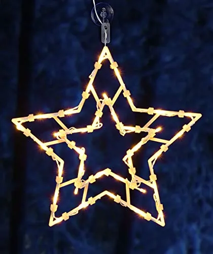Spetebo LED Fenster Silhouette XXL 42 cm - Warmweiße Weihnachtsdeko - Beleuchtete Fensterdeko mit 50 LEDs, ideal für festliche Stimmung. Batterie betrieben mit praktischer Timer-Funktion für automatisches Ein- und Ausschalten.