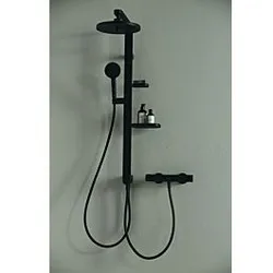 Ideal Standard Alu+ Duschsystem BD585XG zur Kombination mit Aufputz Armatur, Silk Black