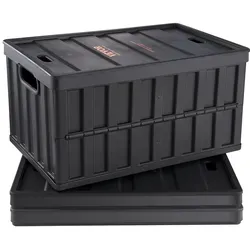 VEVOR 3er-Set 65L Profi Klappbox - Aufbewahrungsbehälter mit Deckel, 65L Kapazität für große Gegenstände, faltbar und platzsparend, ideal für Ordnung im Auto oder Zuhause.