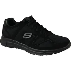 Skechers Herren Satisfaction 58350-BBK Sneaker, Schwarz, 44 EU - Herren-Sneaker mit flexibler Traktionslaufsohle und komfortabeler Schnürsenkel-Closure für optimalen Halt und Style.