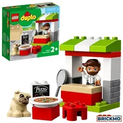 LEGO 10927 DUPLO Pizza-Stand – Konstruktionsspielzeug für Kleinkinder - Erlebe mit dem LEGO DUPLO Pizza-Stand kreativen Spielspaß! Ideal für Kleinkinder ab 2 Jahren, fördert das Rollenspiel und die Feinmotorik. Mit bunten Bausteinen, Pizza und Hundefigur.