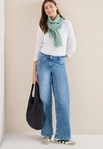Cecil Tuch in Unifarbe mint sea green A - Stylisches Modetuch mit feinen Fransen, perfekt für jede Gelegenheit. Weich und angenehm zu tragen, Maße: 70 cm x 180 cm. Ein vielseitiges Accessoire für deinen Look.