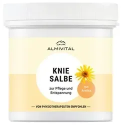 Almivital Kniesalbe mit Arnika, Kampher & Sanddornöl - Bandagen für beanspruchte Knie – Die rezeptfreie Salbe bietet intensive Pflege und Entlastung mit natürlichen Inhaltsstoffen in 250 ml.