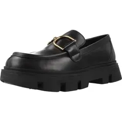 Geox Damen D VILDE H Moccasin, Black, 39 EU - Slipper & Mokassins für Damen, mit atmungsaktiven Eigenschaften und praktischem Design ohne Verschluss für schnelles Anziehen und optimalen Komfort.