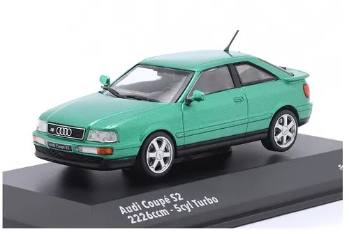 Solido 421438257 - 1:43 Audi Coupe S2 1994 grün - Modellauto - Detailgetreues Fertigmodell im Maßstab 1:43 aus Metall und Kunststoff, ideal für Sammler und Audi-Fans.