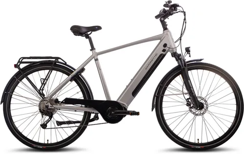 E-Bike SAXONETTE "Saxonette Deluxe Sport (Diamant)" Gr. 54, silber - E-Bike für Damen und Herren, ausgestattet mit SHIMANO Kettenschaltung, hydraulischen Scheibenbremsen und einer Reichweite von bis zu 80 km für unbeschwerte Touren.