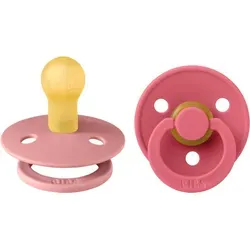 BIBS Colour Natural Rubber Size 1: 0+ months Schnuller Dusty Pink / Coral 2 St.
