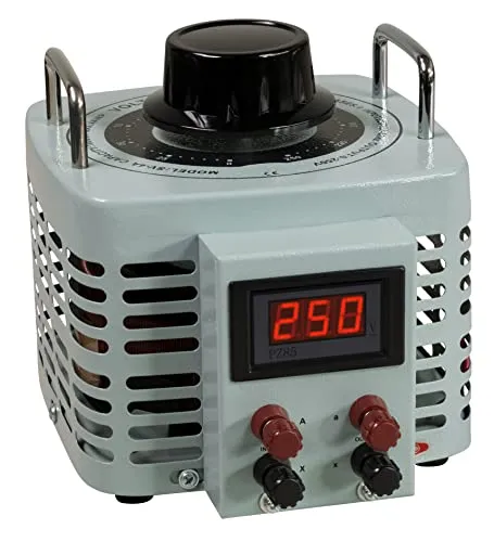 McPower Ringkern-Stelltrafo V-4000 mit LED-Anzeige - Regelbarer Trafo für 0-250 Volt, ideal für elektronische Prüfungen. Mit 3-stelliger LED-Anzeige und sicherem, gekapseltem Gehäuse. Qualität Made in Germany für zuverlässigen Einsatz.