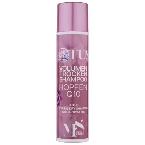 Margot Schmitt LOTUS Volumen Trockenshampoo mit Hopfen und Q10, 300 ml - Shampoos – Natürliche Haarauffrischung mit speziellem Reispuder für Volumen und Pflege ohne Wasser, ideal für einen frischen Look jederzeit.