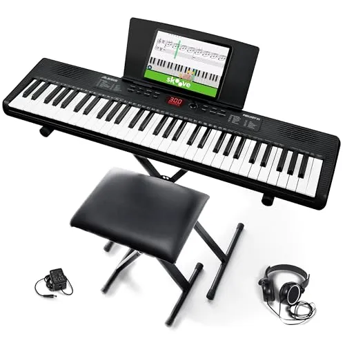 Alesis Melody 61 Keyboard Piano für Anfänger - Tragbares Keyboard mit 61 Tasten, 300 Sounds und umfangreichem Zubehör für optimale Lernbedingungen. Ideal für Klavierschüler, mit USB-MIDI Anschluss für Softwareintegration.
