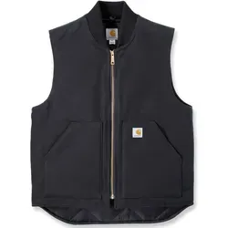 Carhartt V01 Insulated Rib Collar Vest - Black - M - Herren-Weste aus 100% Baumwolle, gefüttert und isoliert für optimalen Komfort. Ideal für kühle Tage mit praktischen Taschen und robustem Design.