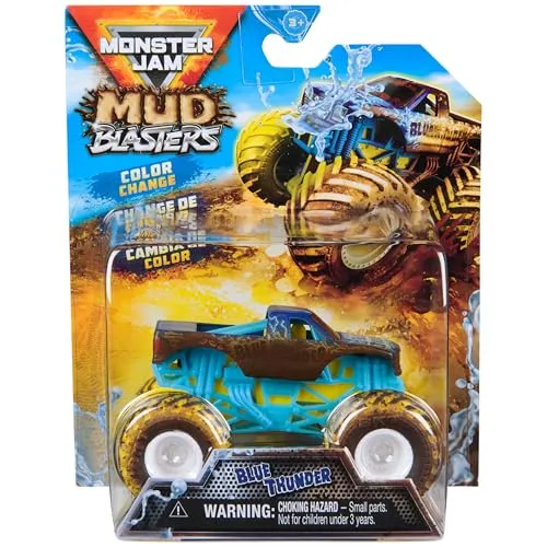 Monster Jam Monster Truck MUD Blasters aus Metall, Maßstab 1:64, Farbwechsel, zufälliges Modell, 6072638, Spielzeugautos für Kinder, Spielzeug für Kinder ab 3 Jahren