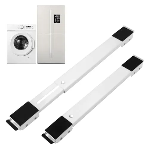 Stück Waschmaschinen Untergestell，einstellbar MöBelroller Easymove，Mit Anti-Rutsch-Gummi Washing Machine Stand，Geeignet für Waschmaschinen,Kühlschränke,Sofas,Schränke.Belastbar bis 300 kg (Weiß) 2